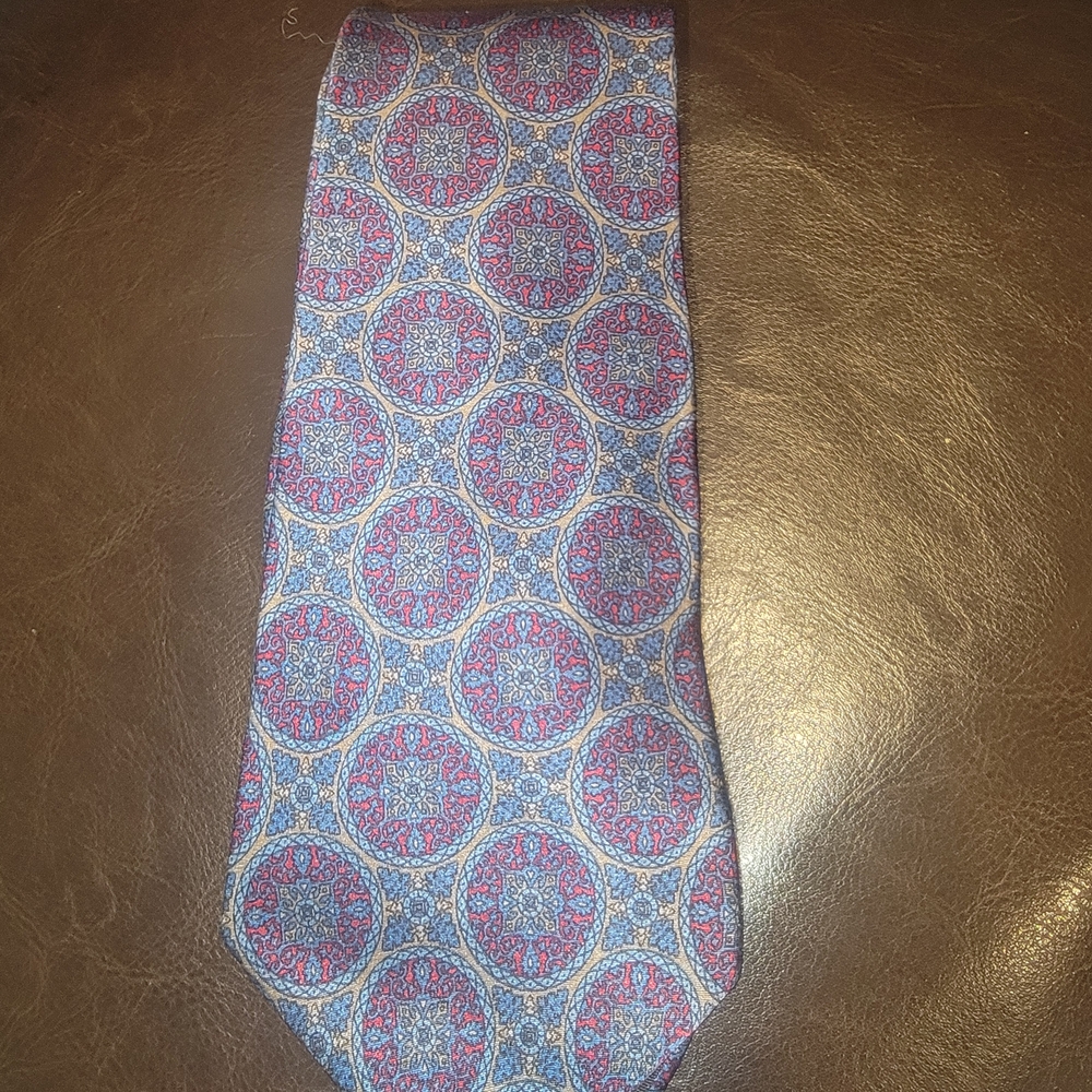 Windsor Blue and Pink Geometric Tie